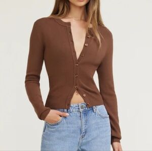 Dynamite Rebecca Crewneck Cardigan NWT